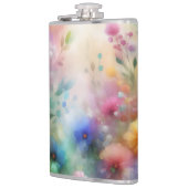 Abstrakte Aquarell-Blumen-Flasche Flachmann (Links)
