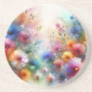 Abstrakte Aquarell-Blumen Untersetzer