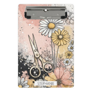 Abstrakte Aquarell-Blumenkunst Mini Klemmbrett