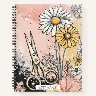 Abstrakte Aquarell-Blumenkunst Notizblock