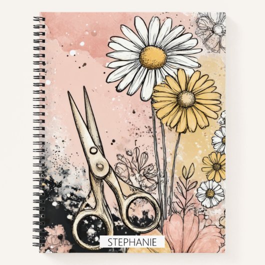Abstrakte Aquarell-Blumenkunst Notizblock (Vorderseite)