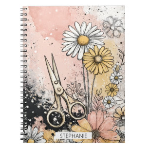 Abstrakte Aquarell-Blumenkunst Notizblock