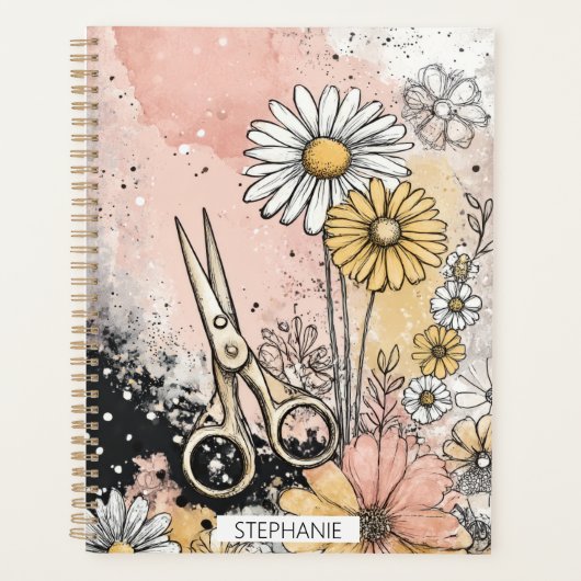 Abstrakte Aquarell-Blumenkunst Planer (Vorderseite)