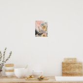 Abstrakte Aquarell-Blumenkunst Poster (Küche)