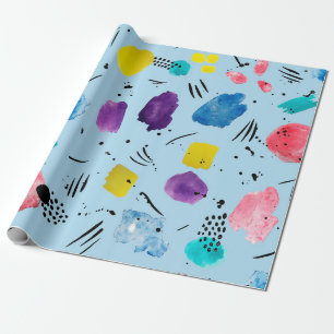 Abstrakte Aquarell geometrische Formen mit Tintenk Geschenkpapier