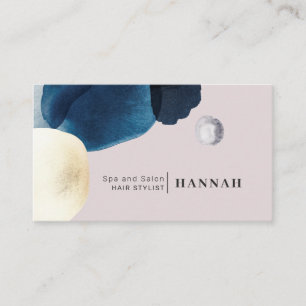 Abstrakte Aquarell Gold Navy Blau Pinsel Visitenkarte
