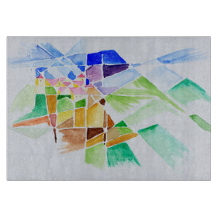 Abstrakte Aquarell, Gourdon   Provence, Frankreich Schneidebrett