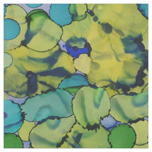 Abstrakte Aquarell Grün Türkis Blau Stoff (Muster)