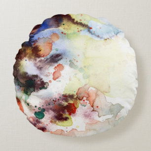 Abstrakte Aquarell-Grunge-Textur mit Farbe Rundes Kissen
