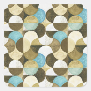 Abstrakte Aquarell-Handzeichnung Quadratischer Aufkleber