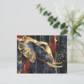 Abstrakte Aquarell Illustration eines Elefanten Postkarte (Stehend Vorderseite)