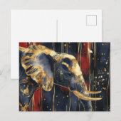 Abstrakte Aquarell Illustration eines Elefanten Postkarte (Vorne/Hinten)