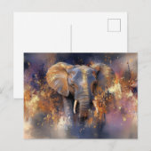 Abstrakte Aquarell Illustration eines Elefanten Postkarte (Vorne/Hinten)