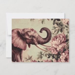 Abstrakte Aquarell Illustration eines Elefanten Postkarte