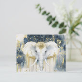 Abstrakte Aquarell Illustration eines Elefanten Postkarte (Stehend Vorderseite)