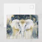 Abstrakte Aquarell Illustration eines Elefanten Postkarte (Vorne/Hinten)