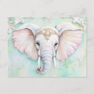 Abstrakte Aquarell Illustration eines Elefanten Postkarte