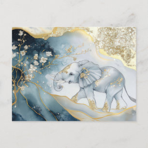 Abstrakte Aquarell Illustration eines Elefanten Postkarte