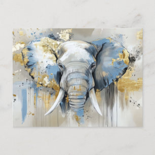 Abstrakte Aquarell Illustration eines Elefanten Postkarte