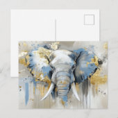 Abstrakte Aquarell Illustration eines Elefanten Postkarte (Vorne/Hinten)