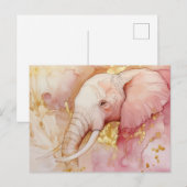 Abstrakte Aquarell Illustration eines Elefanten Postkarte (Vorne/Hinten)