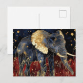 Abstrakte Aquarell Illustration eines Elefanten Postkarte (Vorne/Hinten)