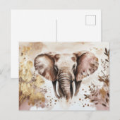 abstrakte Aquarell Illustration eines Elefanten Postkarte (Vorne/Hinten)