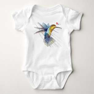 Abstrakte Aquarell-Kolibri-Kunst für Babys Körper Baby Strampler