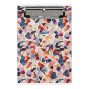 Abstrakte Aquarell Organische Formen Navy Coral Mu Mini Klemmbrett