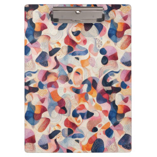 Abstrakte Aquarell Organische Formen Navy Korallen Klemmbrett