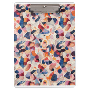 Abstrakte Aquarell Organische Formen Navy Korallen Klemmbrett
