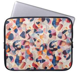 Abstrakte Aquarell Organische Formen Navy Korallen Laptopschutzhülle