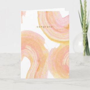 Abstrakte Aquarell-Rosa-Farbschwirl Gratulation Karte