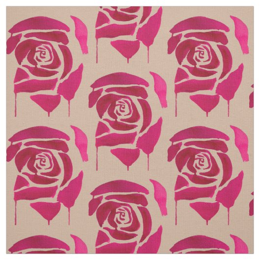 Abstrakte Aquarell Rose Originale Kunst Stoff (Muster)