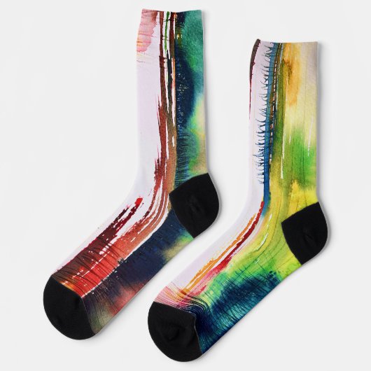 Abstrakte Aquarell-Strümpfe Socken (Linkes Detail)
