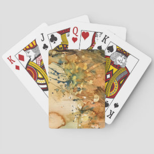 Abstrakte Aquarell- und alte Hintergrundgestaltung Spielkarten