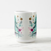 Abstrakte Aquarell-Weihnachtsbäume Kaffeetasse (Mittel)