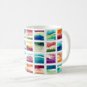Abstrakte Aquarell-Wolken-Quadrate Kaffeetasse (VorderseiteRechts)