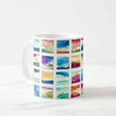 Abstrakte Aquarell-Wolken-Quadrate Kaffeetasse (Vorderseite Links)
