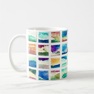 Abstrakte Aquarell-Wolken-Quadrate Kaffeetasse