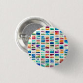 Abstrakte Aquarell-Wolkenquadrate Button (Vorne & Hinten)