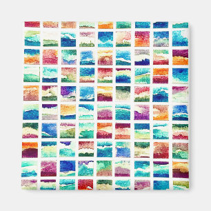 Abstrakte Aquarell-Wolkenquadrate  Magnet