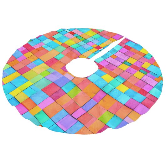 Abstrakte Aquarellbahn mit Aussicht Leinenimitat Weihnachtsbaumdecke (Schrägansicht)