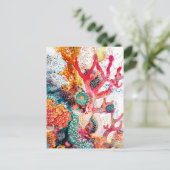 Abstrakte Aquarellbilder für Korallenriffe Postkarte (Stehend Vorderseite)