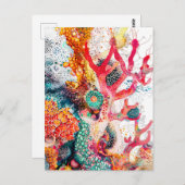 Abstrakte Aquarellbilder für Korallenriffe Postkarte (Vorne/Hinten)