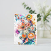 Abstrakte Aquarellbilder für Meeresanemone Postkarte (Stehend Vorderseite)