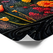 Abstrakte Aquarellbilder für Vollmond Poster (Ecke)