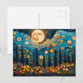 Abstrakte Aquarellbilder für Vollmond Postkarte (Vorne/Hinten)