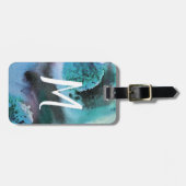 Abstrakte Aquarellbilder: in Blues angepasst Gepäckanhänger (Vorderseite horizontal)
