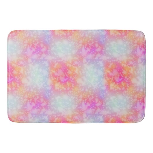 Abstrakte Aquarellbilder in Rosa und Orange Badematte (Vorderseite)